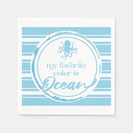 Kust Blauwe Octopus Servet (Voorkant)