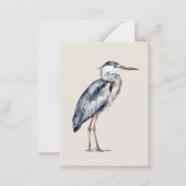 Kust Blauwe Reiger Vogel Notitiekaartje (Voorkant)