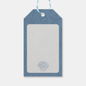 Kust Blauwe Schelp Bruidsmeisjes Favor Cadeaulabel (Achterkant)