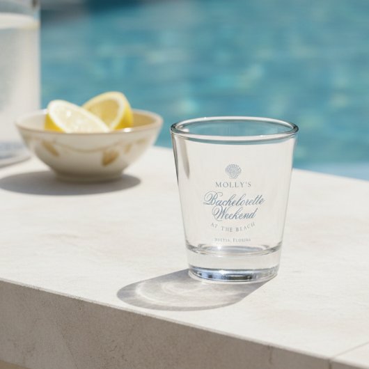 Kust Blauwe Schelp Hen Party Shot Glas