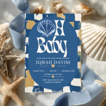 Kust Blauwe Schelp Oh Baby Baby Shower 
