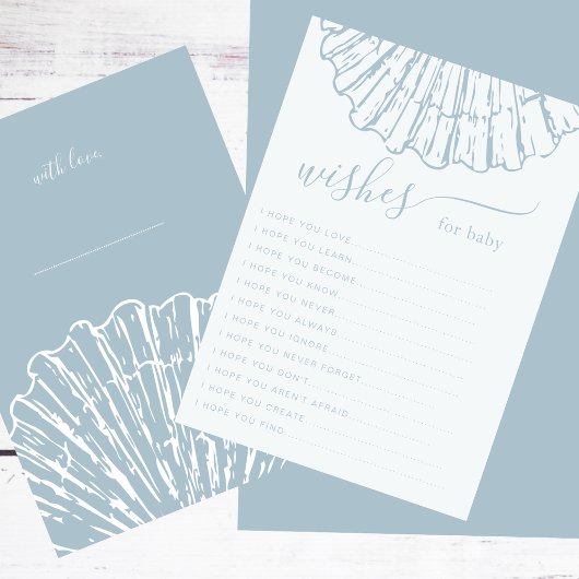 Kust Blauwe Schelp Wensen Voor Baby Shower Spel