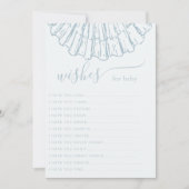 Kust Blauwe Schelp Wensen Voor Baby Shower Spel (Voorkant)