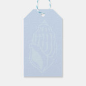 Kust Blauwe Schelpen Bruiloft Cadeaulabel (Achterkant)