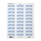Kust Blauwe Schelpen Bruiloft Etiket (Full Sheet)