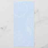 Kust Blauwe Schelpen Bruiloft Menu (Achterkant)