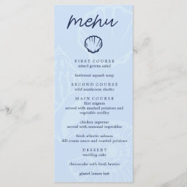 Kust Blauwe Schelpen Bruiloft Menu