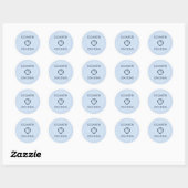 Kust Blauwe Schelpen Bruiloft Ronde Sticker (Vel)