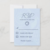 Kust Blauwe Schelpen Bruiloft RSVP Kaartje (Voorkant)