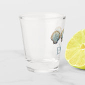 Kust Blauwe Sint-Jacobsschelp Monogram Shot Glas (Links)