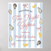 Kust Blauwe Streep Oester Proef Huwelijk Poster (Voorkant)