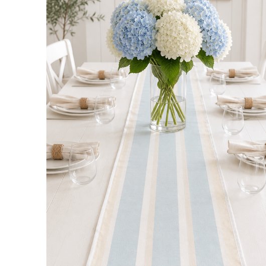 Kust Blauwe Streep Tafel Runner Strandhuis Tafel Medium Tafelloper