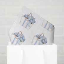 Kust Blauwe Streep Tote Tas Met Blauwe Hortensia's