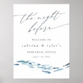 Kust Blauwe Vis Repetitie Diner Welkomstbord Poster (Voorkant)