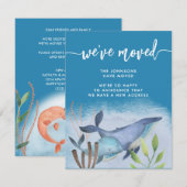 Kust Blauwe Walvis Nautilus Nieuw Adres Verhuizen Aankondiging (Voorkant / Achterkant)