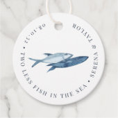 Kust Blauwe Waterverf Vis bruiloft Bedankjes Labels (Voorkant)