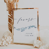 Kust Blauwe Waterverf Vis bruiloft gunsten teken Poster