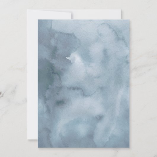 Kust Blauwe Waterverf Vis bruiloft Kaart (Achterkant)