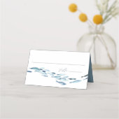 Kust Blauwe Waterverf Vis bruiloft Plaatskaartje (Voorkant)