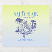 Kust Blauwe Zeemeermin Cowgirl Summer Party Bier Etiket (Enkel label)