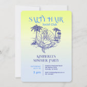 Kust Blauwe Zeemeermin Cowgirl Summer Party Kaart (Voorkant)