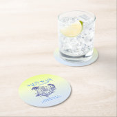 Kust Blauwe Zeemeermin Cowgirl Summer Party Ronde Kartonnen Onderzetter (Insitu)