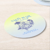 Kust Blauwe Zeemeermin Cowgirl Summer Party Ronde Kartonnen Onderzetter (Gebogen)