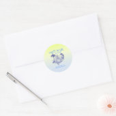 Kust Blauwe Zeemeermin Cowgirl Summer Party Ronde Sticker (Envelop)