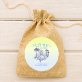 Kust Blauwe Zeemeermin Cowgirl Summer Party Ronde Sticker