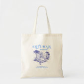 Kust Blauwe Zeemeermin Cowgirl Summer Party Tote Bag (Voorkant)