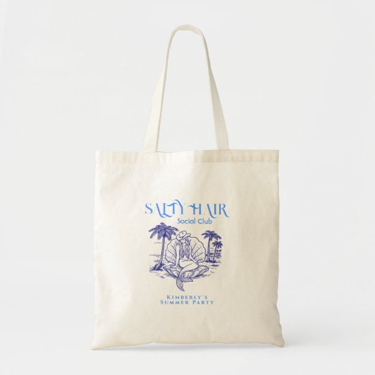 Kust Blauwe Zeemeermin Cowgirl Summer Party Tote Bag (Voorkant)
