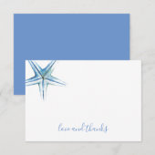 Kust Blauwe Zeester Aquarel Bedankkaart (Voorkant / Achterkant)