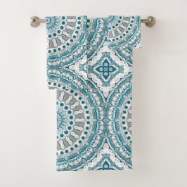 Kust Blauwgroen en Zand Oceaan-geïnspireerde Manda Bad Handdoek