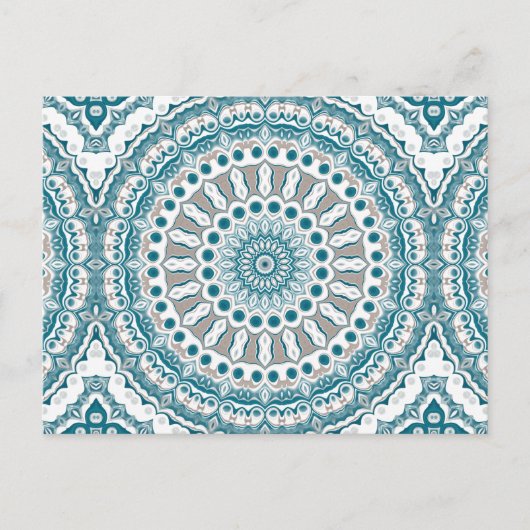 Kust Blauwgroen en Zand Oceaan-geïnspireerde Manda Briefkaart (Voorkant)