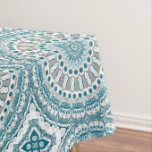 Kust Blauwgroen en Zand Oceaan-geïnspireerde Manda Tafelkleed (Voorbeeld)
