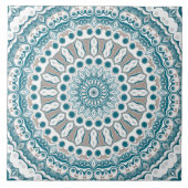 Kust Blauwgroen en Zand Oceaan-geïnspireerde Manda Tegeltje (Voorkant)