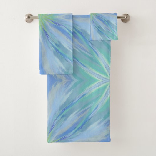 Kust bloem waterverf abstract patroon bad handdoek (Insitu)