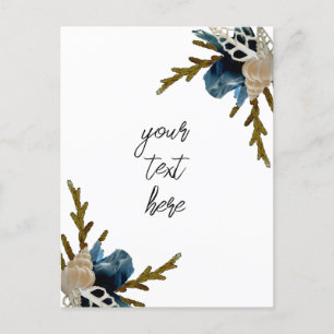 Kust-bloemboeket mariene gevouwen wenskaart briefkaart