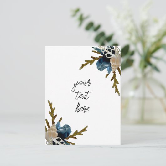 Kust-bloemboeket mariene gevouwen wenskaart briefkaart (Staand voorkant)