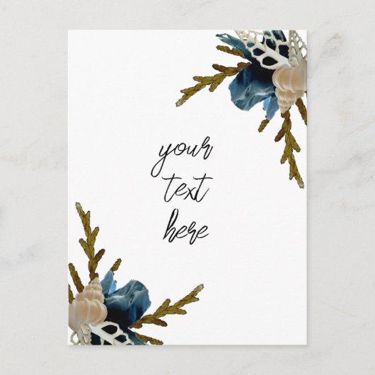 Kust-bloemboeket mariene gevouwen wenskaart briefkaart (Voorkant)