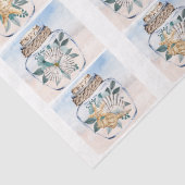 Kust bloemige schelpen in een pot decoupage tissuepapier (Detail)