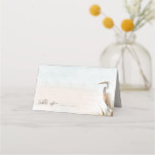 Kust Boho Bruiloft Witte Egretta Plaatskaartje (Voorkant)
