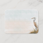 Kust Boho Bruiloft Witte Egrettreiger Plaatskaartje (Voorkant)