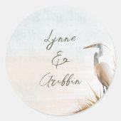 Kust Boho Reiger Trouwnaamstickers Ronde Sticker (Voorkant)