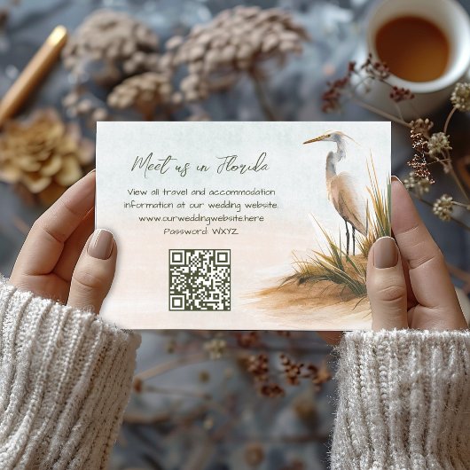 Kust Boho Trouwwebsite Egret Design RSVP Kaartje