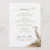 Kust Boho Zilverreiger Trouwmenu Menu (Voorkant)