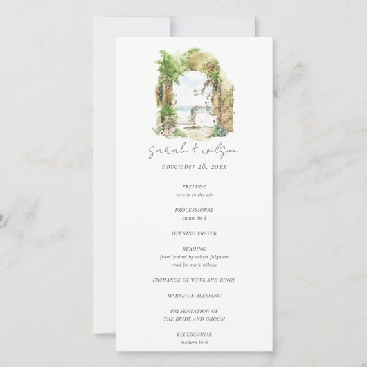 Kust Botanische Boog Zand Strand Zeelandschap Brui Bedankkaart (Voorkant)