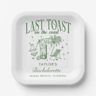 Kust Bruidsfeest Moderne Cocktailparty Groen Papieren Bordje