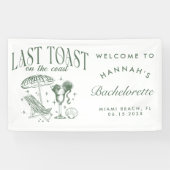 Kust Bruidsmeisje Cocktail Feest Groen Spandoek (Horizontaal)