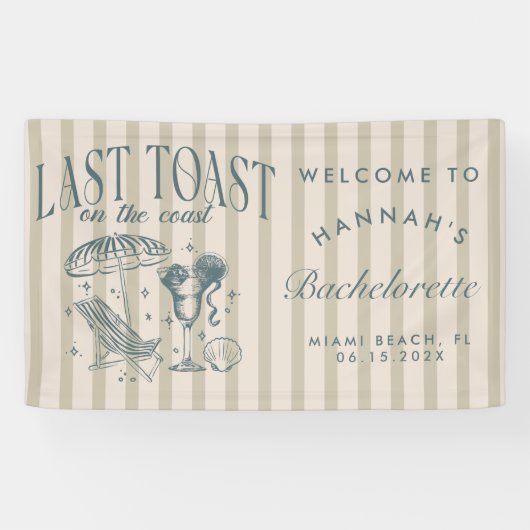 Kust Bruidsmeisje Cocktail Feestje Navy Spandoek (Horizontaal)